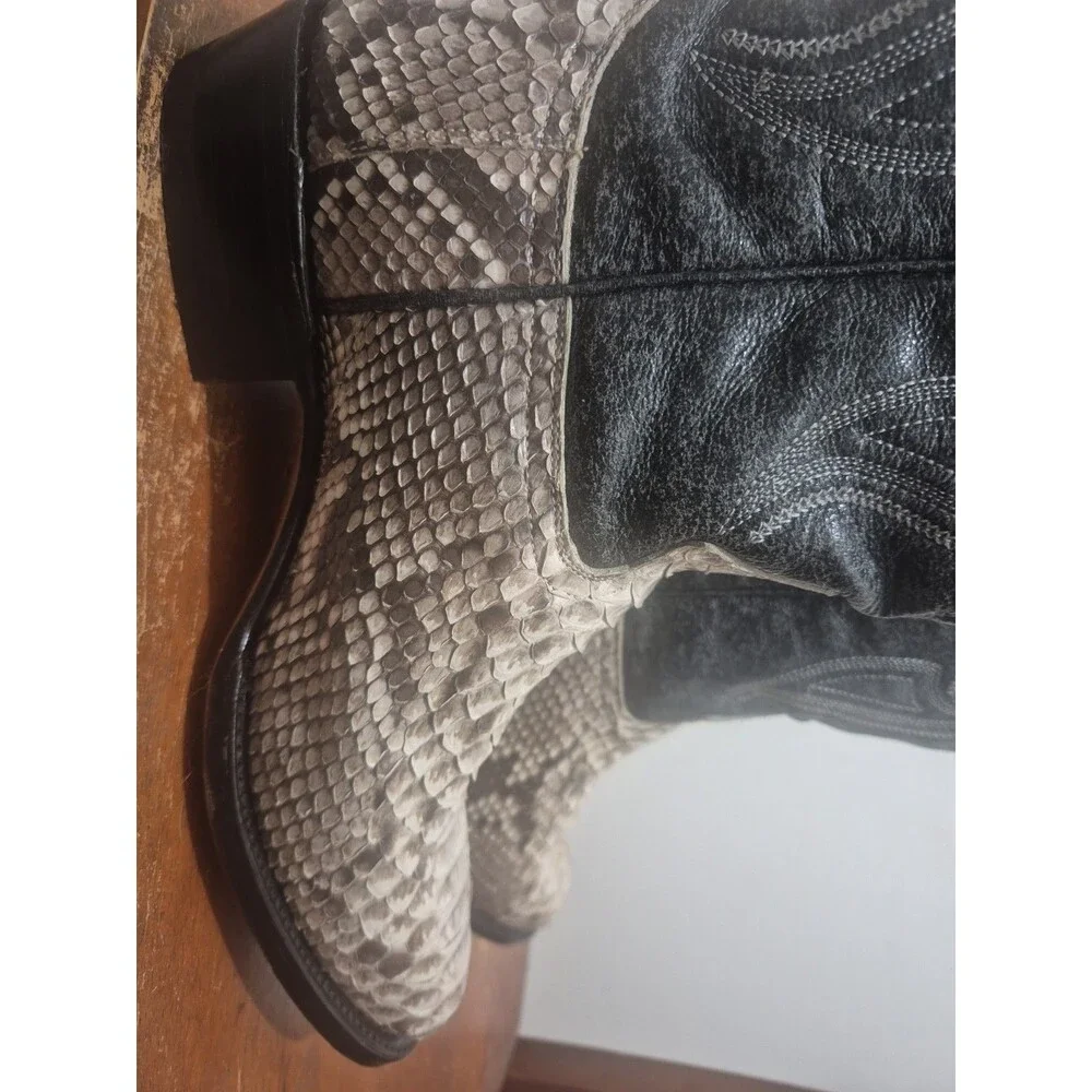 Arango Natural Python Black Men's Size 8.5M Boots Western Cowboy